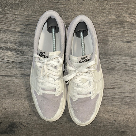 Nike Air Jordan 1 Low Cream and Lavender Low-Top Sneakers - Picture 4 of 8